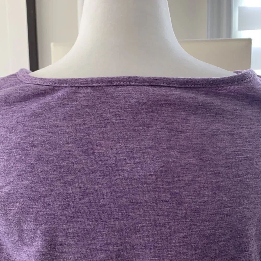 Purple Puff Sleeve Ribbed Blouse - Picture 2 of 9